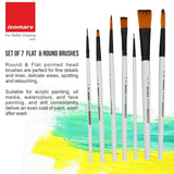 Colour Mixing Palette & Flat and Round Brushes (Set of 7) - Isomars