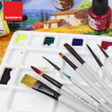 Colour Mixing Palette & Flat and Round Brushes (Set of 7) - Isomars