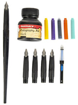 Calligraphy Pen Set: 5 Nibs, Ink Cartridges, Converter, and Ink