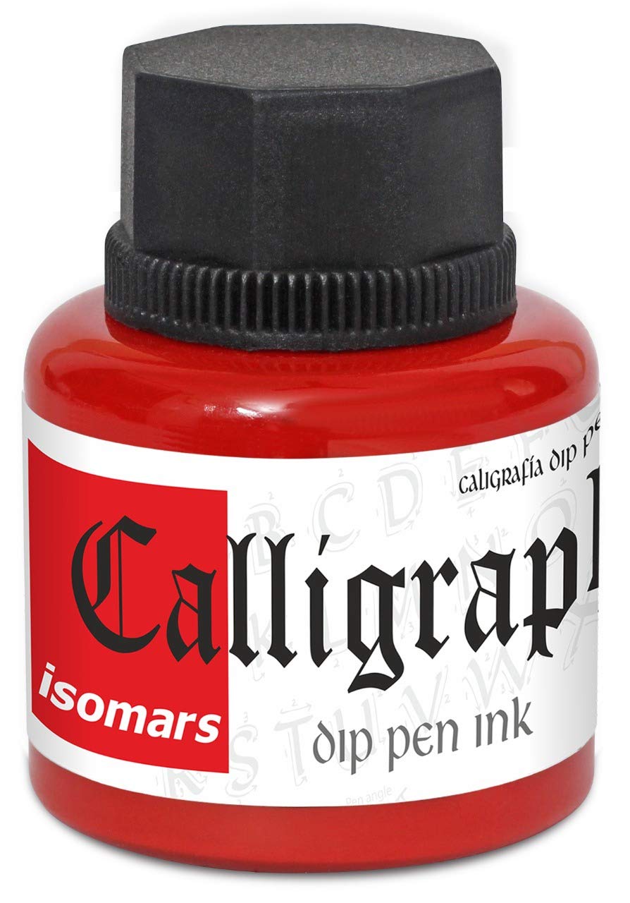 Calligraphy Dip Pen Ink (Set of 5) with Plastic Oblique Holder