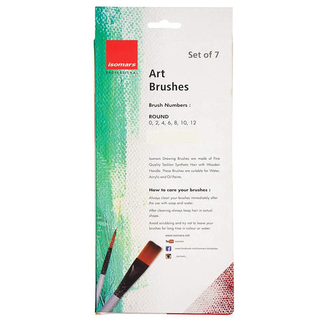 Drawing Brush Round (Set of 7)- Professional - Isomars