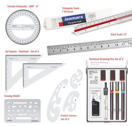 Drawing & Drafting Architect Student Kit Combo - Isomars