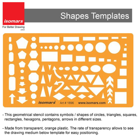 Drawing Kit (Pad, Assorted Shapes Templates & Pencil with Eraser) - Isomars