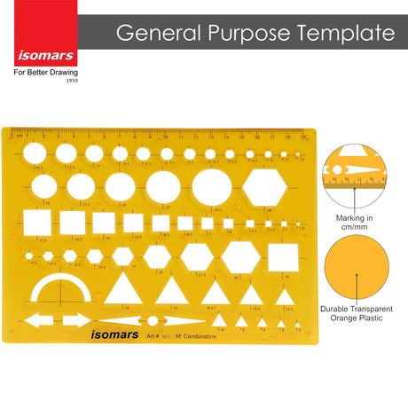 Drawing Kit (Pad, Assorted Shapes Templates & Pencil with Eraser) - Isomars