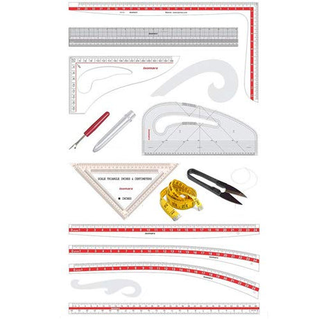 Fashion Designing Kit (Set of 12)with Free Kit Bag - Isomars