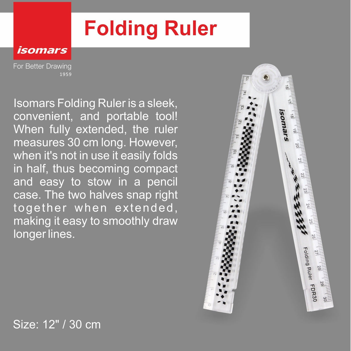 Folded Ruler - 12"( Set of 3) - Isomars