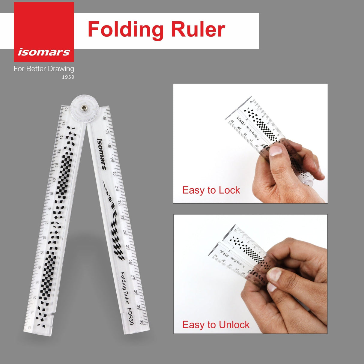 Folded Ruler - 12"( Set of 3) - Isomars