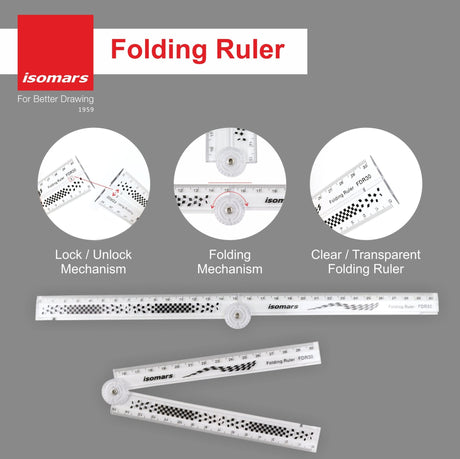 Folded Ruler - 12"( Set of 3) - Isomars