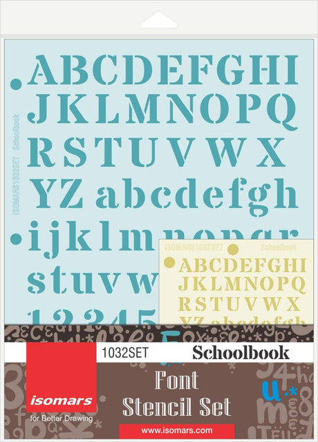 Font Stencil- Schoolbook (Set of 2) - Isomars
