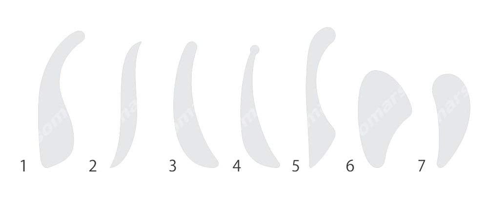 French Ship Curves Template (Set of 7) - Isomars