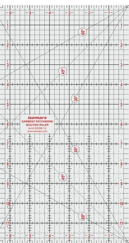 Isomars Garment Patchwork Quilting Ruler (12 Inch)