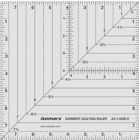Garment Quilting Ruler (8") - Isomars