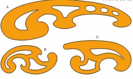 Technical Drawing Templates (Set of 4) - with French Curves