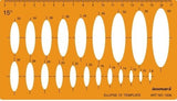 Isomars 15° Ellipse Drawing Flexible Template | Transparent Ellipse Drafting Stencil with Multiple Ellipse Sizes & Metric Scale for Technical Drawing, Architecture, Engineering, Design & Isometric Drawing - Isomars