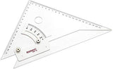 Isomars Adjustable Set Square 10 Inch with Safety Cloth Cover | Transparent Acrylic Drafting Triangle | Adjustable Angle Ruler for Technical Drawing, Engineering, Architecture, Drafting & Students - Isomars