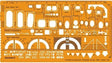 Isomars Architect Combination Template 1:50 Scale (Art 1885) | Architectural Drawing & Drafting Stencil for Floor Plans, Bathroom Fixtures, Electrical Symbols, Doors & House Design - Isomars