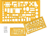 Isomars Architect Furniture Template Set of 3 | 1:100, 1:100 & 1:200 Scale Architectural Drafting Stencils for Furniture Layout, Floor Plans, House Planning, Interior Design & Technical Drawing - Isomars