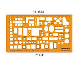 Isomars Architect Furniture Template Set of 3 | 1:100, 1:100 & 1:200 Scale Architectural Drafting Stencils for Furniture Layout, Floor Plans, House Planning, Interior Design & Technical Drawing - Isomars
