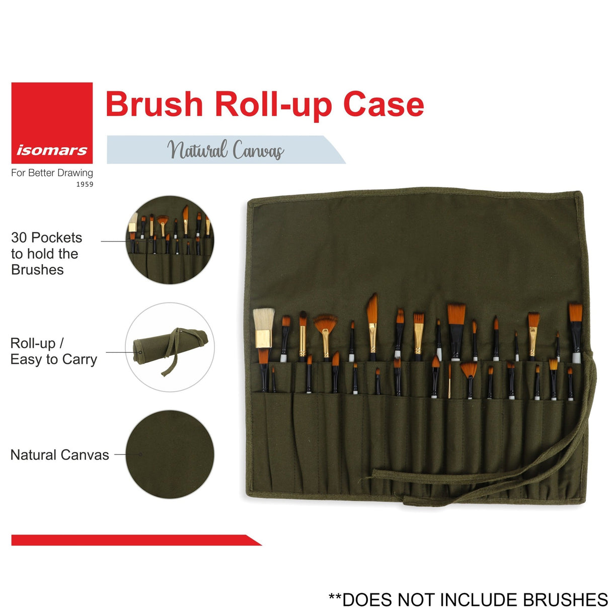 Isomars Brush Roll Up Case (Green) - Isomars
