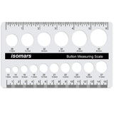 Isomars Button Measuring Scale – Acrylic Button Size Gauge with CM/MM Markings for Tailoring, Fashion Designing & Garment Measurement - Isomars