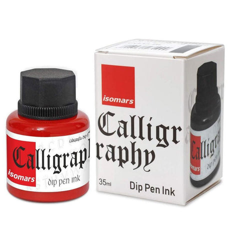 Isomars Calligraphy Dip Pen Ink 35ml - RED - Isomars