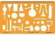 Isomars Chemistry Lab Drawing Template No. 1908 | Technical Drafting Stencil for Scientific Lab Equipment & Chemistry Apparatus | Transparent Plastic Template for Students, Engineers & Designers - Isomars