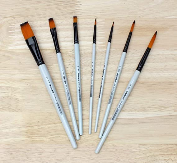 Isomars Drawing Brush Set for PaintIng Set of 7 with A4 Sketch Pad & Colour Mixing Palette - Isomars