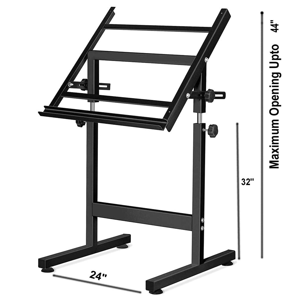 Isomars Drawing Table With White Laminated Parallel Ruler Board (25.5"x35") - Isomars