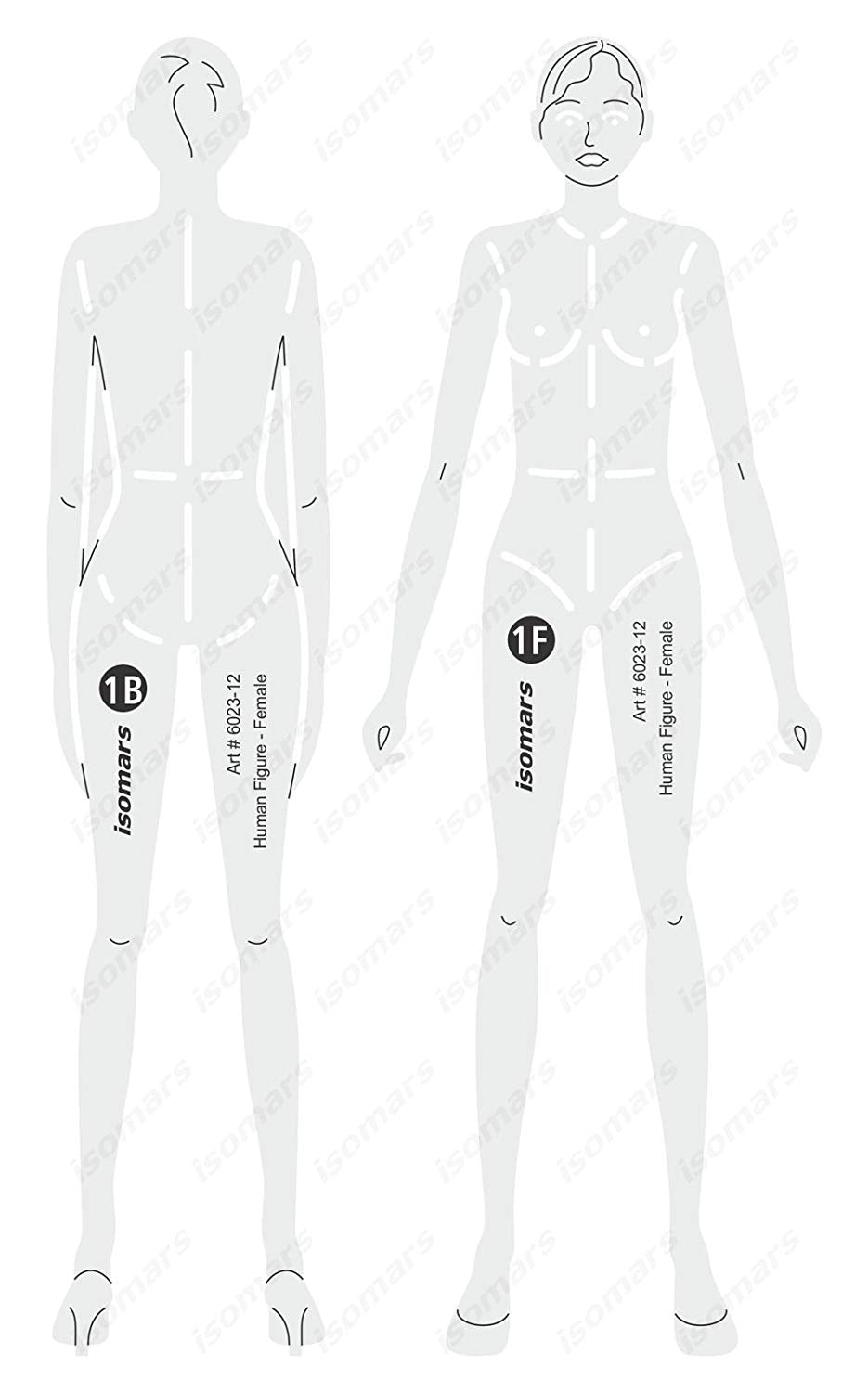 Isomars Female Human Figure Drafting and Design Template-12 - Isomars