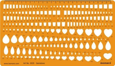 Isomars Gemstone Template Stencil for Jewellery Design & Stone Sizing - Isomars