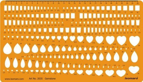 Isomars Gemstone Template Stencil for Jewellery Design & Stone Sizing - Isomars