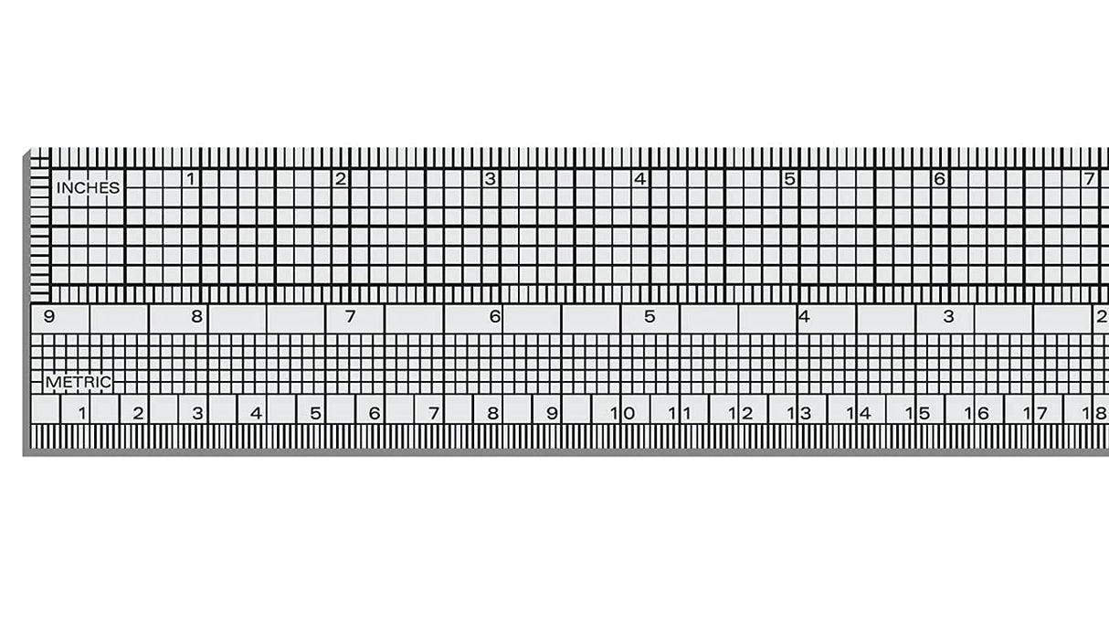 Isomars Gridding Ruler Scale 18 Inch | Transparent Measuring Tool for Pattern Making, Tailoring, Garment Design & Drafting - Isomars