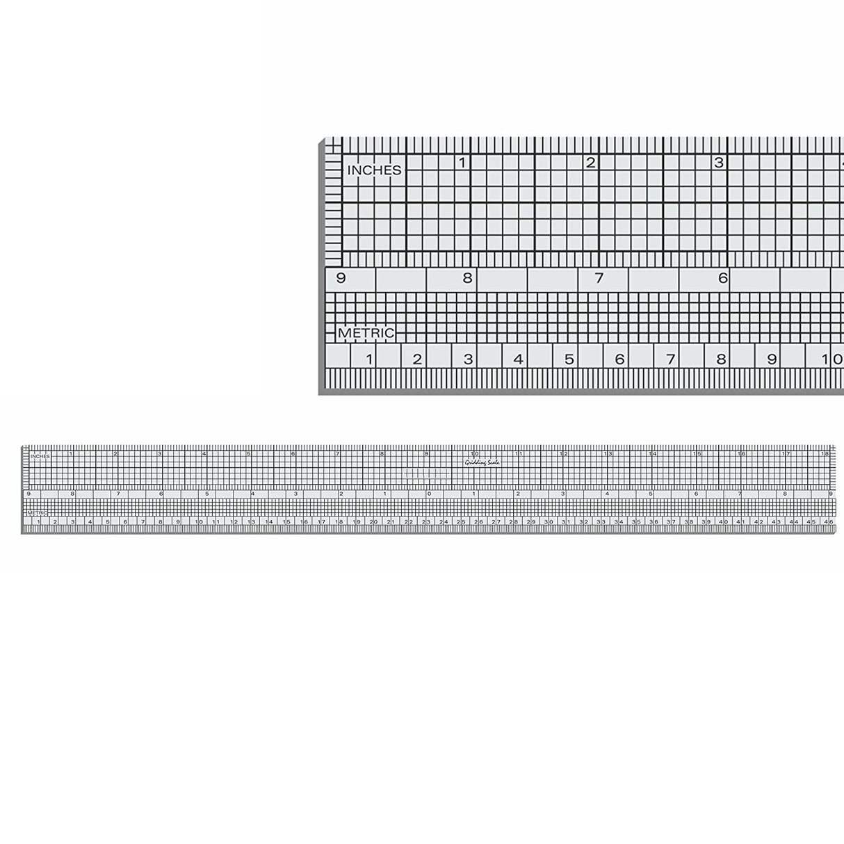 Isomars Gridding Ruler Scale 18 Inch | Transparent Measuring Tool for Pattern Making, Tailoring, Garment Design & Drafting - Isomars