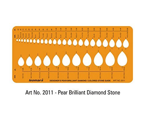 Isomars Jewelry Design Template Set of 6 | Gemstone & Diamond Drawing Stencils for Ring, Pendant, Earring & Ornament Design | Transparent Plastic Drafting Templates for Jewelry Designers - Isomars