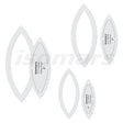 Isomars Leaf Quilting Patchwork Shape Template Set of 3 | Transparent Acrylic Leaf Quilting Rulers (3", 4" & 5") for Sewing, Patchwork, Appliqué, Fabric Cutting & DIY Craft Projects - Isomars