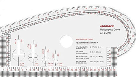 Isomars Multipurpose Curve | Quilting Ruler for Fashion Designing - Isomars