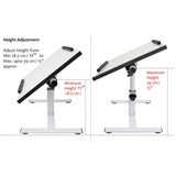 ISOMARS Multipurpose Laptop Table Study Desk & Height Adjustable Bed Table for Work from Home & Online Classes (White) - Isomars