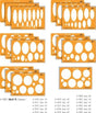 Isomars Oval Template Set of 16 (15°–90°) | Transparent Plastic Drawing & Drafting Stencils for Jewelry Design, Illustration, Card Making, Art, Craft & Technical Drawing - Isomars