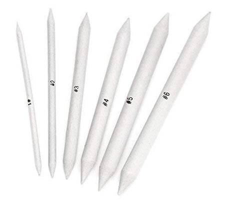 Isomars Paper Stumps Set of 6 with Charcoal & Pencil Extender - Isomars