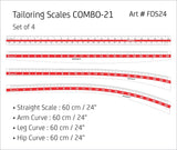 Isomars Pattern Curve with Tailoring Ruler Set of 4 - Isomars