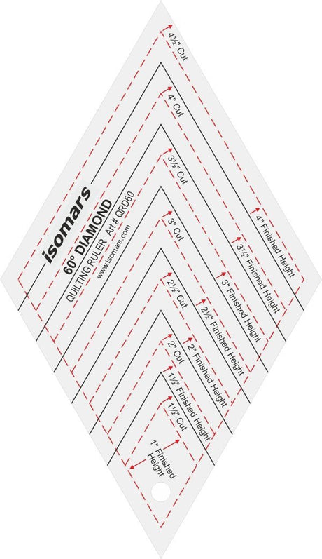 Isomars Quilting Ruler - Diamond 60 Degrees - Isomars