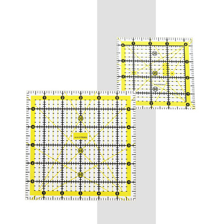 Isomars Quilting Rulers - Set Of 2 Sizes - 4.5"x4.5 And 6"x6" - Isomars