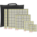 Isomars Quilting Rulers Set of 5 with Storage Bag | Premium Transparent Acrylic Patchwork Rulers (12.5"x12.5", 9.5"x9.5", 6"x6", 4.5"x4.5", 2"x12.5") for Sewing, Fabric Cutting & Quilting - Isomars