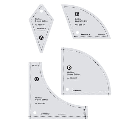 Isomars Quilting Shape Setting Template Set of 4 - Isomars