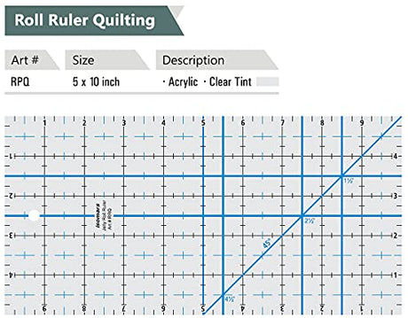 Isomars Roll Ruler Isomars Quilting Template for Patchwork & Sewing - 5" x 10" - Isomars