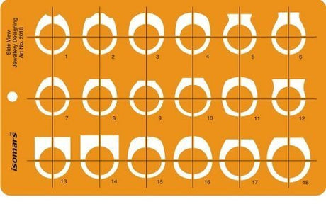 Isomars Side View Jewellery Ring Design Template Stencil Art No. 2018 - Isomars