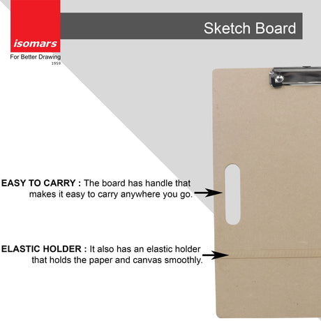 Isomars Sketch Board with Clip - 12"x16" - Isomars