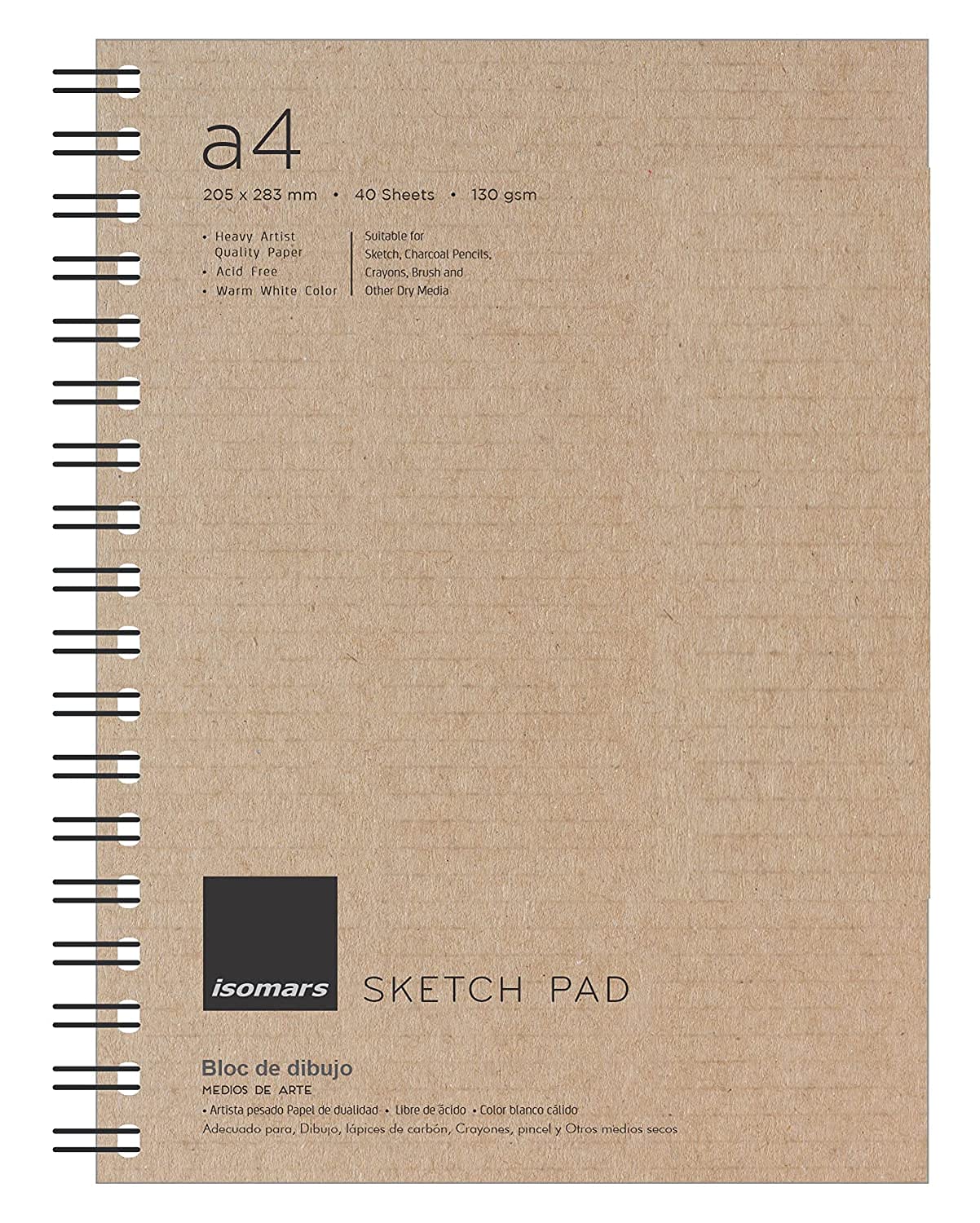 Isomars Sketch Pad Artist - A4 with 40 Sheets & Mechanical Pencil 0.5mm - with Leads and Eraser - Isomars