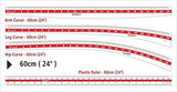 Isomars Tailoring Scale Set of 4 (Tailoring Ruler 24 inches-Set of 4-White) - Isomars