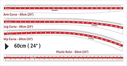 Isomars Tailoring Scale Set of 4 (Tailoring Ruler 24 inches-Set of 4-White) - Isomars